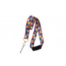 Autism Awareness Lanyard - Red/Yellow/Blue/Navy