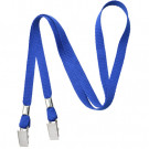 Royal Blue 3/8" Open Ended Lanyard with two Bulldog Clips 2140-5302