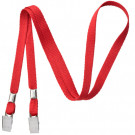 Red 3/8" Open Ended Lanyard with two Bulldog Clips 2140-5306