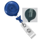 Translucent Blue Badge Reel with Clear Vinyl Strap & Swivel Spring Clip