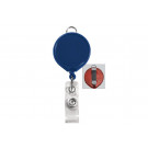 Blue Badge Reel with Clear Vinyl Strap & Belt Clip