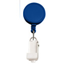 Royal Blue Round Badge Reel With Card Clamp And Slide Clip