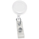 White Round Badge Id Reel With Strap And Slide Clip