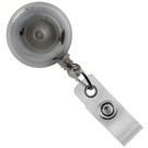 Translucent Clear Round Badge Reel With Strap And Slide Clip