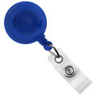 Translucent Royal Blue Round Badge Reel With Strap And Slide Clip