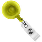 Translucent Yellow Round Badge Reel With Strap And Slide Clip