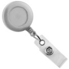 White Round Badge Reel With Strap And Swivel Clip