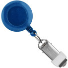 Royal Blue Round Badge Reel With Card Clamp And Swivel Clip