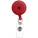Translucent Red Round Badge Reel With Strap And Swivel Clip 529-TR-RED