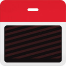 Slotted expiring badge back with printed red bar