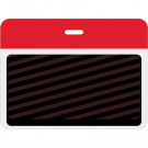 Large slotted expiring badge back with printed red bar