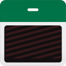 Slotted expiring badge back with printed green bar