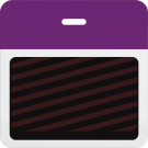 Slotted expiring badge back with printed purple bar