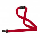Red NextLife™ Fully-Compostable ⅝” (16mm) Organic Cotton Lanyard with Organic Breakaway and “No-Twist” Wide Organic Hook