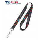 PD10-1-EX Dye-Sublimated Custom Flat Smooth Polyester Lanyard (1", Rush Lanyard Service)