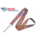 PD10-58-EX Dye-Sublimated Custom Flat Smooth Polyester Lanyard (5/8", Rush Lanyard Service)