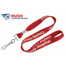 PH10-1-EX Custom Silk Screen Custom Flat Ribbed Polyester Lanyard (1", Rush Lanyard Service)