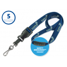 PV50-5 Domestic Custom Silk Screen Tubular Detachable Lanyard (5/8", 5-Day Shipping)