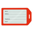 Red Rigid Plastic Luggage Tag Holder