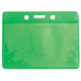 Clear Vinyl Horizontal Badge Holder with Green Color Back, 3.5" x 2.13"