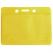 Clear Vinyl Horizontal Badge Holder with Yellow Color Back, 3.5" x 2.13"