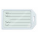 White Rigid Plastic Luggage Tag Holder