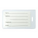 White Semi-Rigid Vinyl Luggage Tag Holder