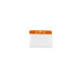 Clear Vinyl Horizontal Badge Holder with Orange Color Bar, 3.75" x 2.63"