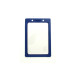 Clear Vinyl Vertical Badge Holder with Blue Color Frame, 2.25" x 3.44"