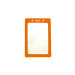 Clear Vinyl Vertical Badge Holder with Orange Color Frame, 2.25" x 3.44"