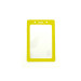 Clear Vinyl Vertical Badge Holder with Yellow Color Frame, 2.25" x 3.44"