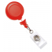 Red No-Twist Badge Reel with Clear Vinyl Strap & Belt Clip