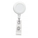 White Badge Reel with Clear Vinyl Strap & Spring Clip