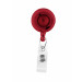 Translucent Red Badge Reel with Clear Vinyl Strap & Spring Clip