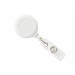 White Badge Reel with Clear Vinyl Strap & Swivel Spring Clip