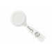 White Badge Reel with Clear Vinyl Strap & Swivel Spring Clip