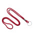 Red Round 1/8" (3 mm) Lanyard with Nickel Plated Steel Split Ring