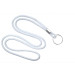 White Round 1/8" (3 mm) Lanyard with Nickel Plated Steel Split Ring