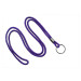 Purple Round 1/8" (3 mm) Lanyard with Black-Oxidized Split Ring