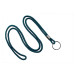 Teal Round 1/8" (3 mm) Lanyard with Black-Oxidized Split Ring