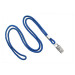 Royal Blue Round 1/8" (3 mm) Lanyard with Nickel-Plated Steel Bulldog Clip