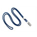 Navy Blue Round 1/8" (3 mm) Lanyard with Nickel-Plated Steel Bulldog Clip