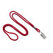 Red Round 1/8" (3 mm) Lanyard with Nickel-Plated Steel Bulldog Clip