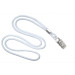 White Round 1/8" (3 mm) Lanyard with Nickel-Plated Steel Bulldog Clip