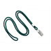 Forest Green Round 1/8" (3 mm) Lanyard with Nickel-Plated Steel Bulldog Clip