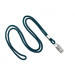 Teal Round 1/8" (3 mm) Lanyard with Nickel-Plated Steel Bulldog Clip