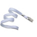 3/8" (10 mm) White Lanyard with Nickel-Plated Steel Bulldog Clip