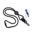 Black 1/4" (6 mm) Lanyard with Round Slider & DTACH Plastic Swivel Hook