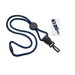 Navy Blue 1/4" (6 mm) Lanyard with Round Slider & DTACH Plastic Swivel Hook