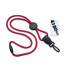Red 1/4" (6 mm) Lanyard with Round Slider & DTACH Plastic Swivel Hook